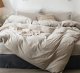 Bedding Duvet Cover Set 100% Washed Cotton Linen Like Textured Breathable Durable Soft Comfy (Tannish Linen Grey, Queen)