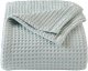 100% Cotton Waffle Weave Bed Blanket | Soft, Breathable, and Lightweight Blanket for All-Season (Full/Queen, ICY Blue)