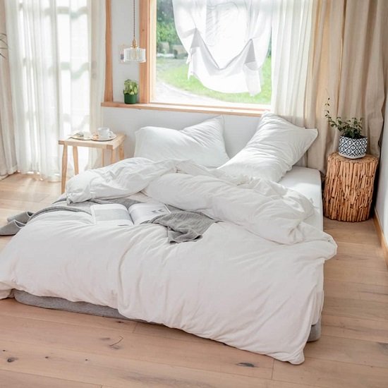 Jersey Knit Pillowcases Queen Size - White Pillow Cases 20x30 inches Ultra Soft Breathable, Lightweight and Comfortable Pillowcase with Envelope Closure