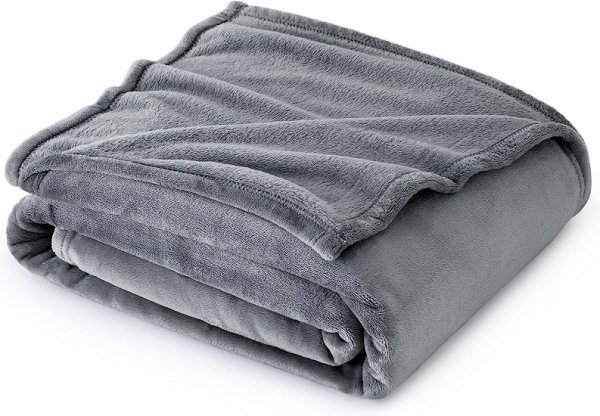 Fleece Throw Blanket for Couch Grey - Lightweight Plush Fuzzy Cozy Soft Blankets and Throws for Sofa, 50x60 inches