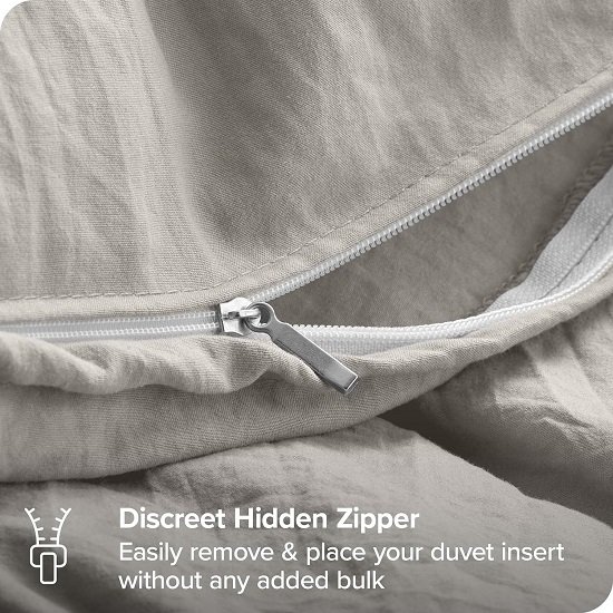 Sandwashed Duvet Cover /Twin XL - Premium 1800 Ultra-Soft Brushed Microfiber - Easy Care (/Twin XL, Sandwashed Fog)