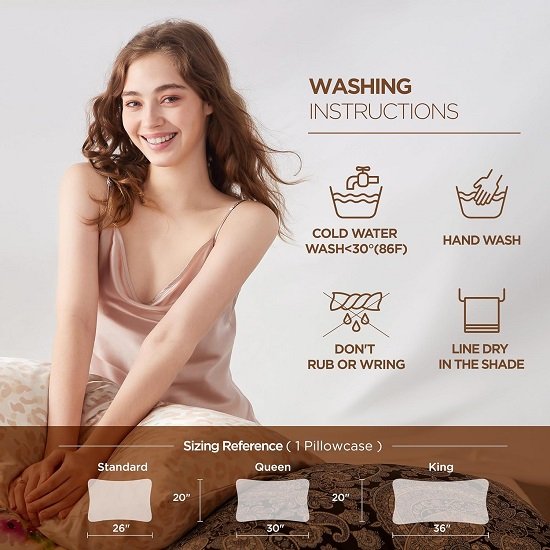 100% Mulberry Silk Pillowcase for Hair and Skin,Khaki Leopard Silk Pillow Case with Hidden Zipper,Standard Size Single Pack,20x26 Inches