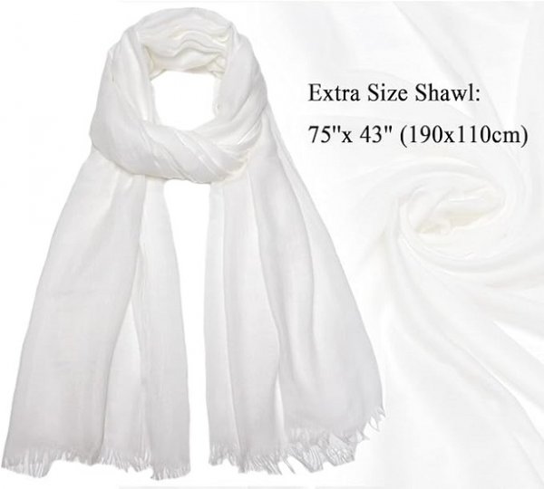 Women Summer Scarfs Lightweight Large Long Gauze Shawl Linen Beach Wrap Plain 75”×43”