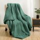 Luxury 3 Layers Fleece Throw Blanket,Thick Decorative Warm Blanket Twin Size 50" x 60", Soft Velvet Winter Blanket for Sofa Couch Bed,Washable & Breathable,Green