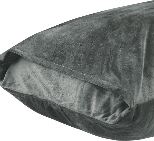 Velvet Pillowcases with Envelope Closure Set of 2 Soft and Durable (20"x30") Grey