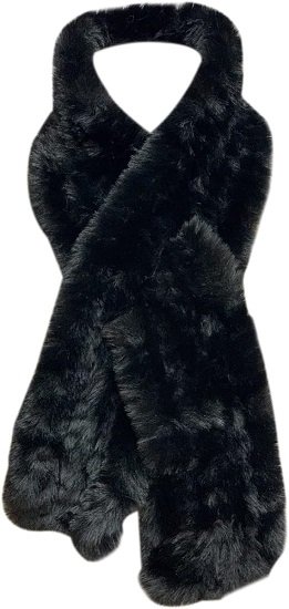 Faux Fur Scarf Shawl - Warm Soft Knitted Wraps, Elegant Rex Rabbit Effect Scarfs for Women, Girls