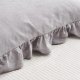 Ruffle Grey Pillow Cases Set of 2 Queen Size Pillow Shams, Shabby Pillow Cover Washed Cotton Farmhouse Pillowcases 20"x30"