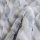 Plush Faux Fur Throw Blanket with Marble Pattern Print, Warm and Cream Fuzzy Blanket, Decorative Blanket for Couch Sofa Chair Bed Living Room, 50" X 60", Blue